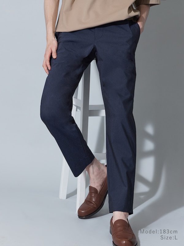 ストレッチリネンミックススリムテーパードパンツ