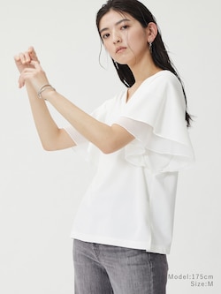 シアーフレアスリーブTシャツ