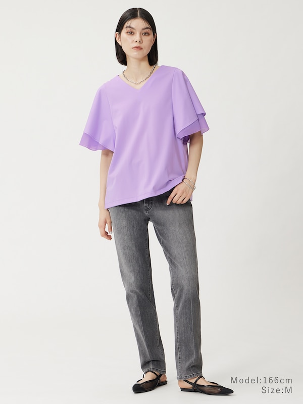 シアーフレアスリーブTシャツ