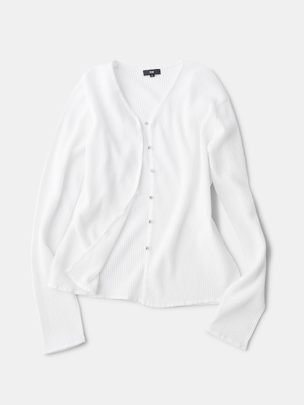 リネンブレンドリブカーディガン