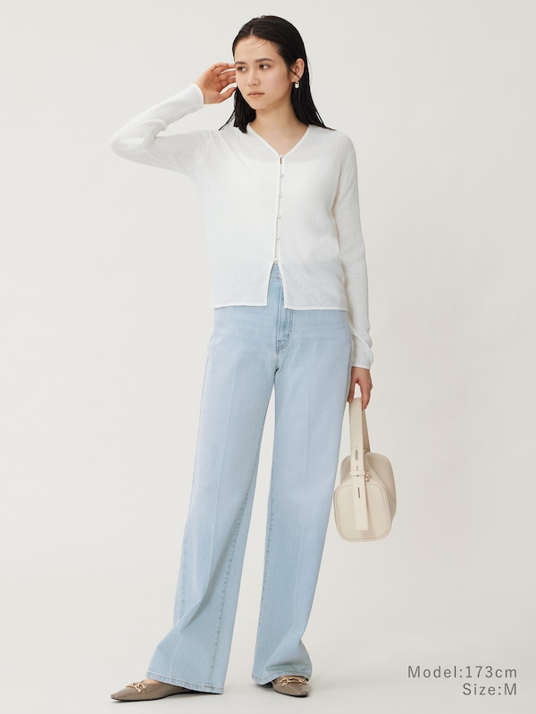 リネンブレンドリブカーディガン