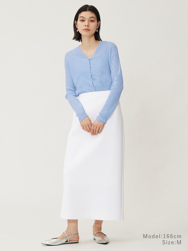リネンブレンドリブカーディガン