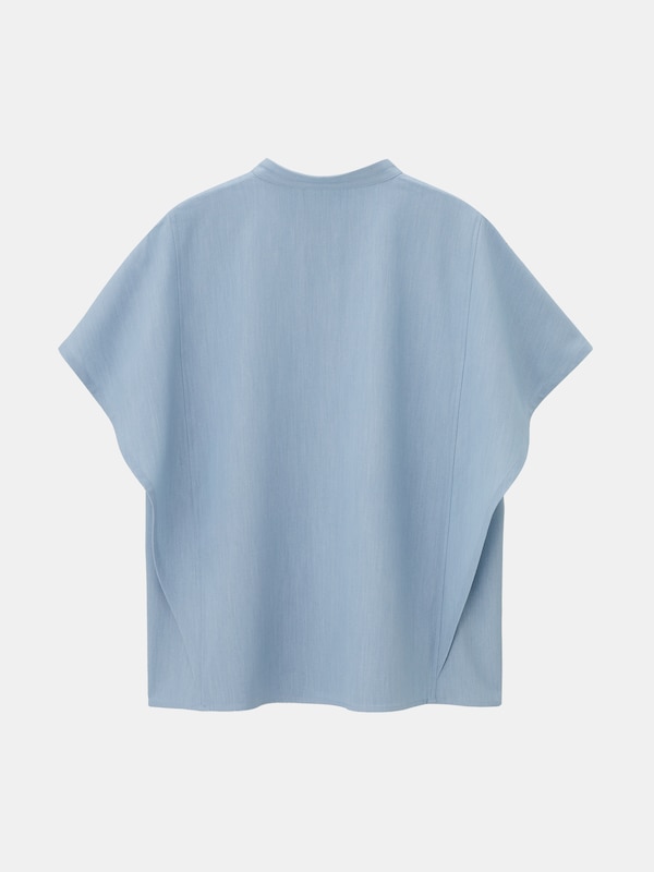 シャンブレーバンドカラーシャツ