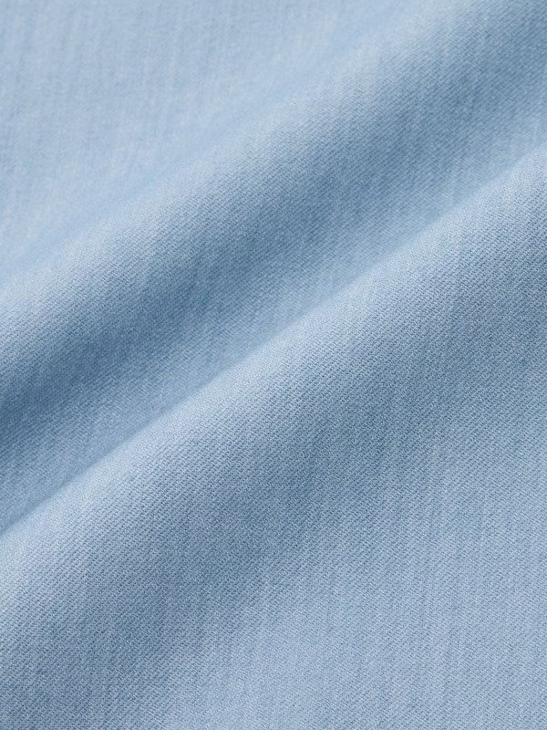 シャンブレーバンドカラーシャツ