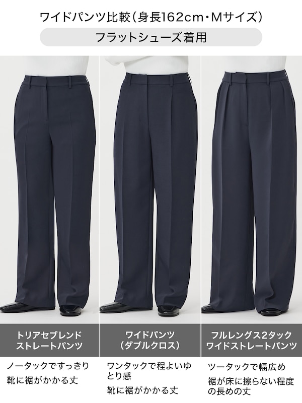 フルレングス2タックワイドストレートパンツ