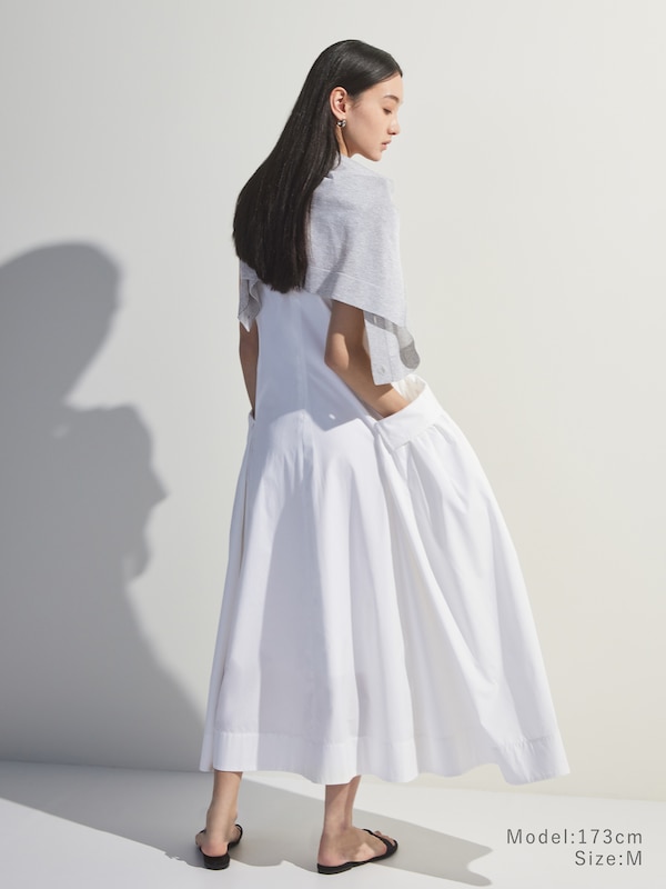 コットンブレンドノースリーブワンピース