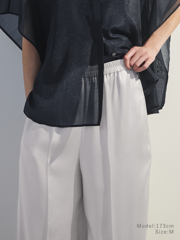 トリアセサテンフルレングスイージーパンツ