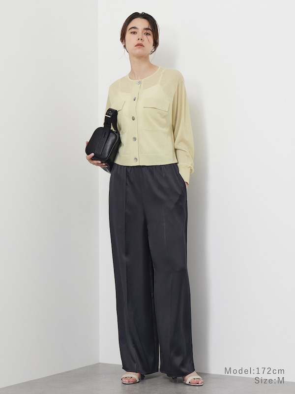 トリアセサテンフルレングスイージーパンツ