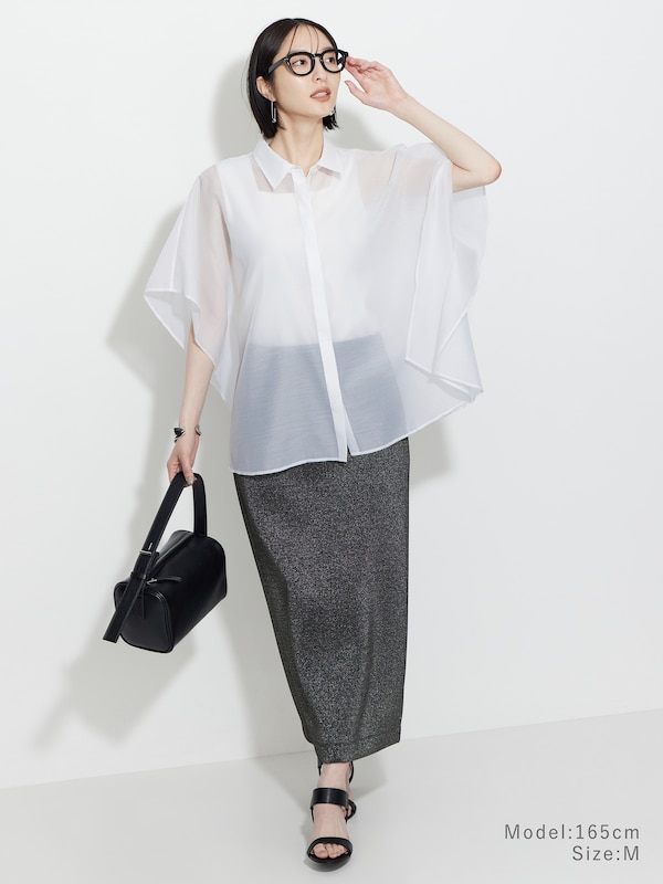 ラメジャージーナロースカート