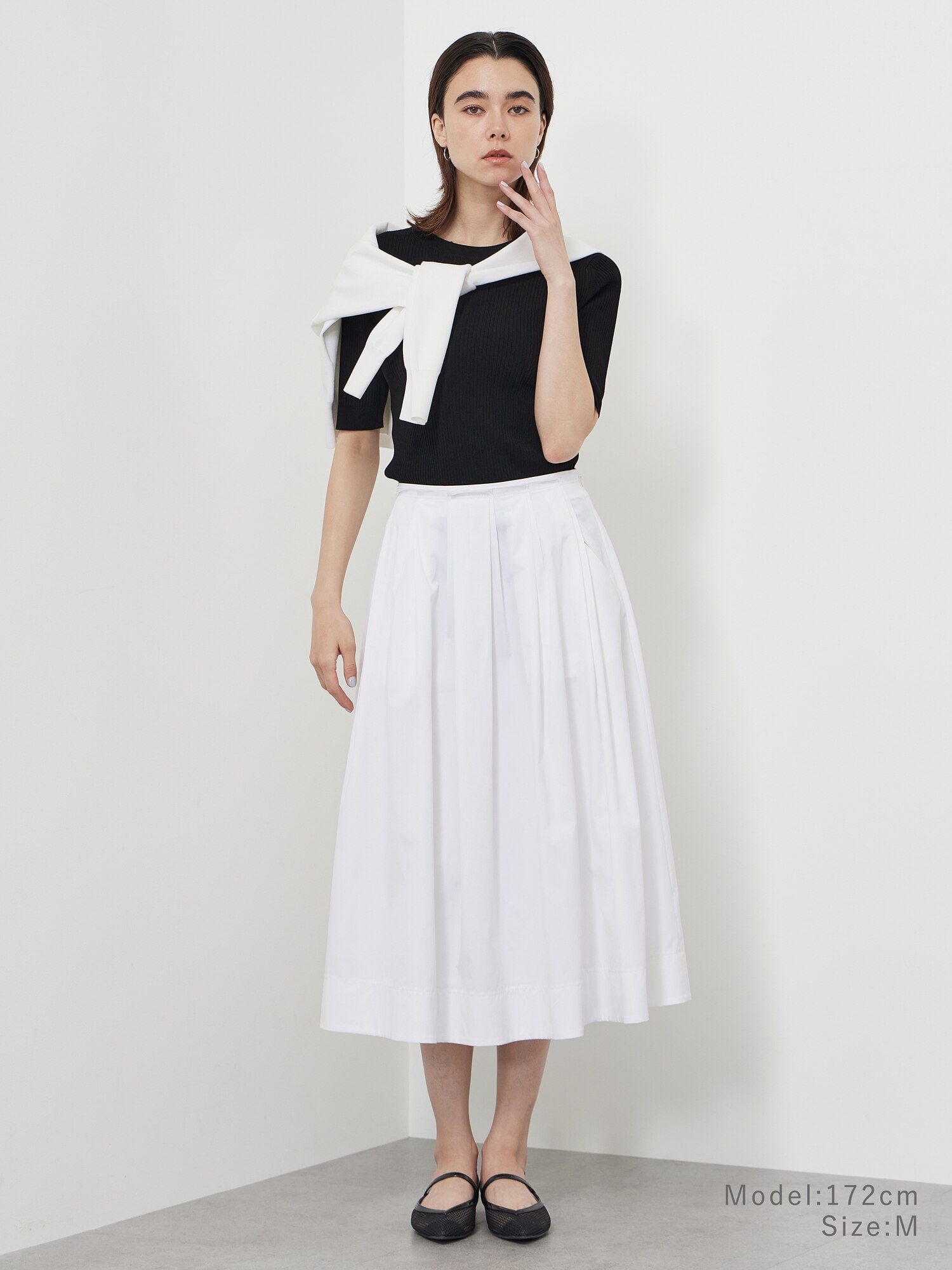 PLST(プラステ)公式 | コットンブレンドダブルタックフレアスカート