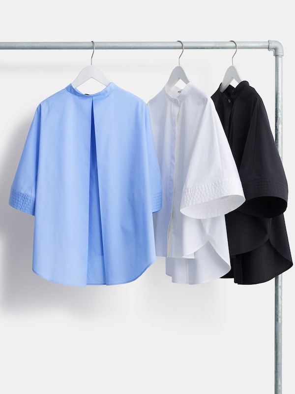 コットンブレンドハーフスリーブシャツ