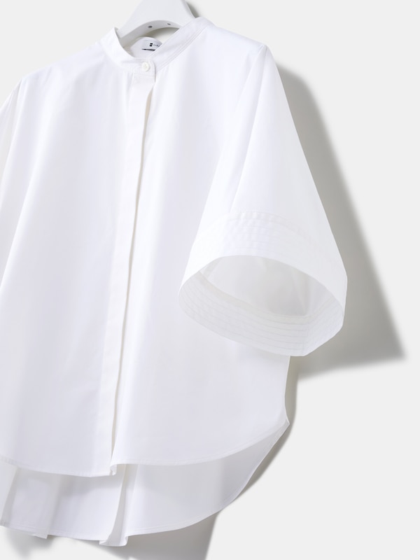 コットンブレンドハーフスリーブシャツ