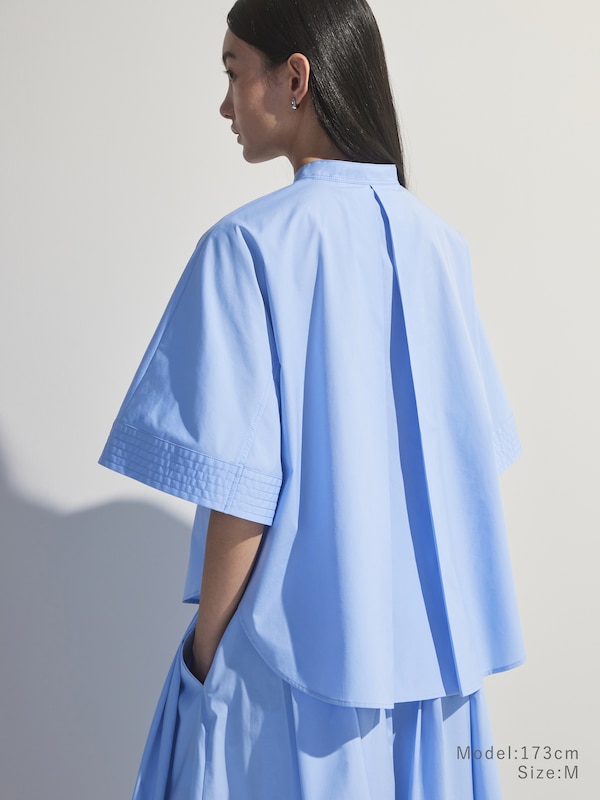 コットンブレンドハーフスリーブシャツ