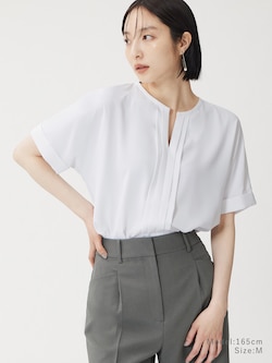 ジョーゼットフロントタックブラウス