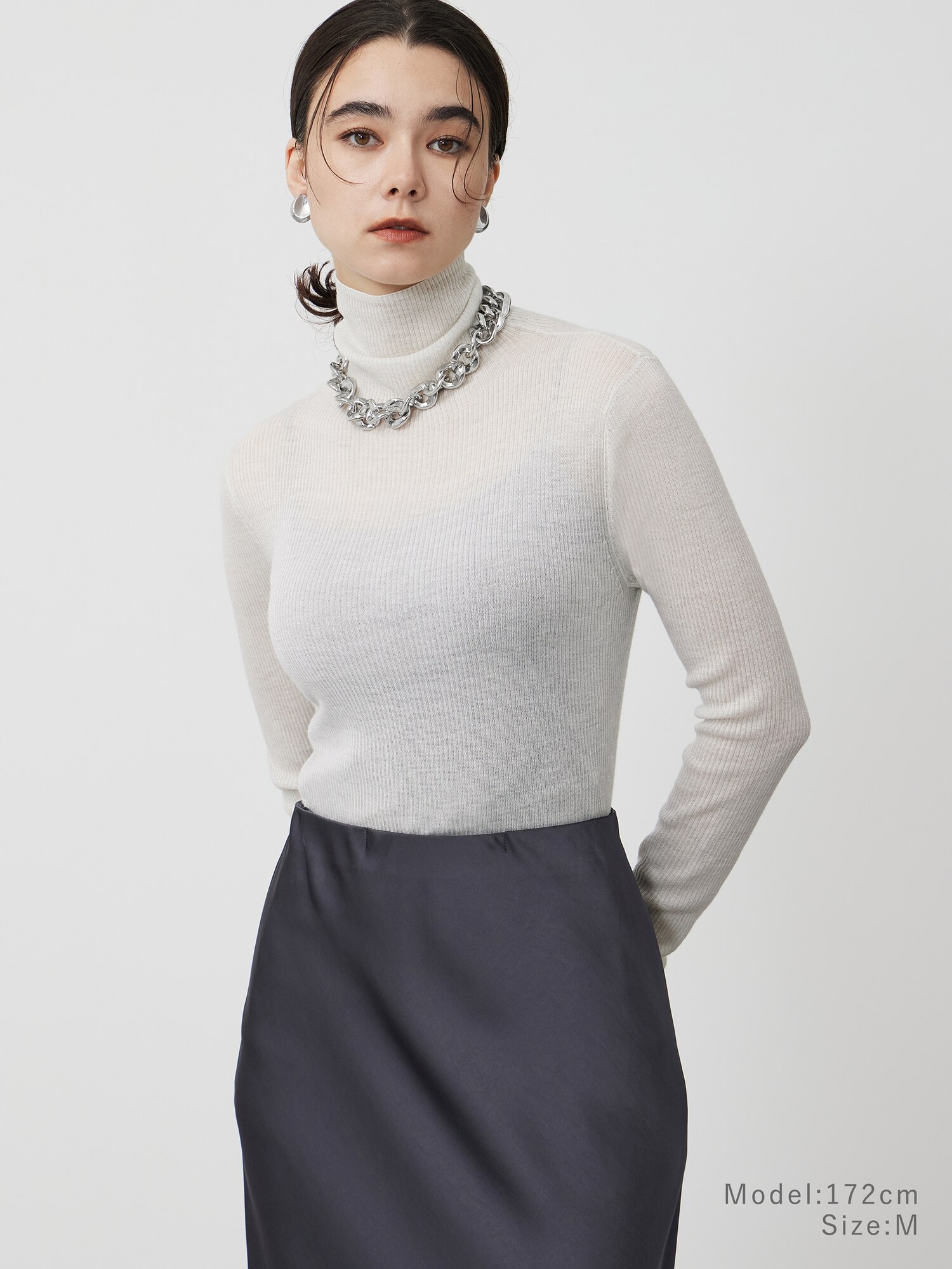 【新品】PLST ヤクタートルネックセーター ライトグレー S PLST(プラステ)公式 | ヤクタートルネックセーター（長袖）