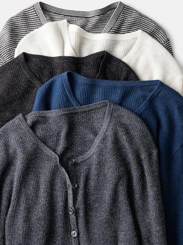 ラメシアーリブヘンリーネックセーター