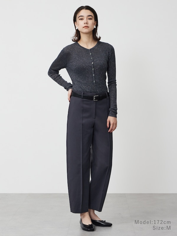 ラメシアーリブヘンリーネックセーター