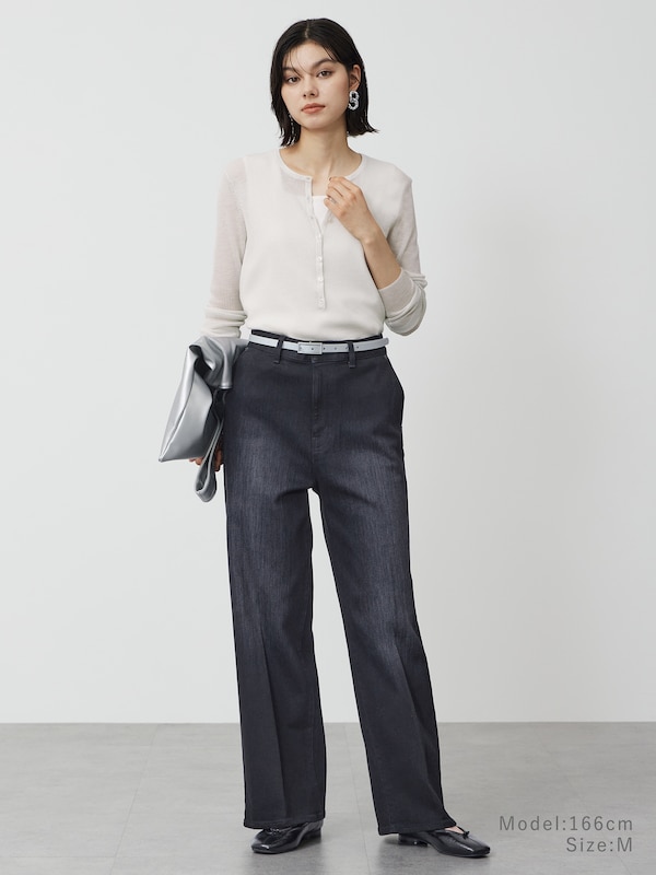 ラメシアーリブヘンリーネックセーター