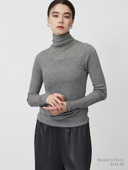 シアーリブタートルネックセーター