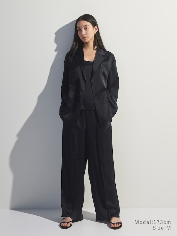 トリアセサテンノースリーブブラウス