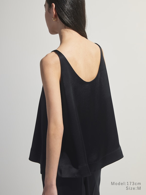 トリアセサテンノースリーブブラウス