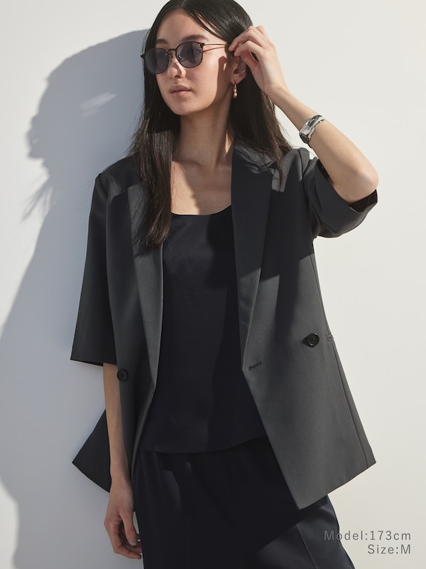 トリアセサテンノースリーブブラウス