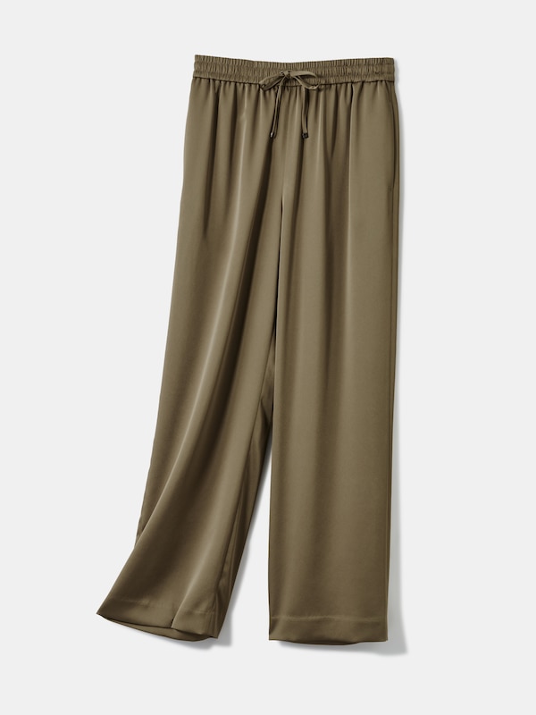 サテンドローストリングイージーパンツ