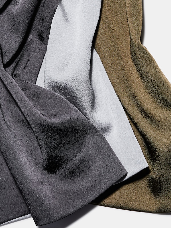 サテンドローストリングイージーパンツ