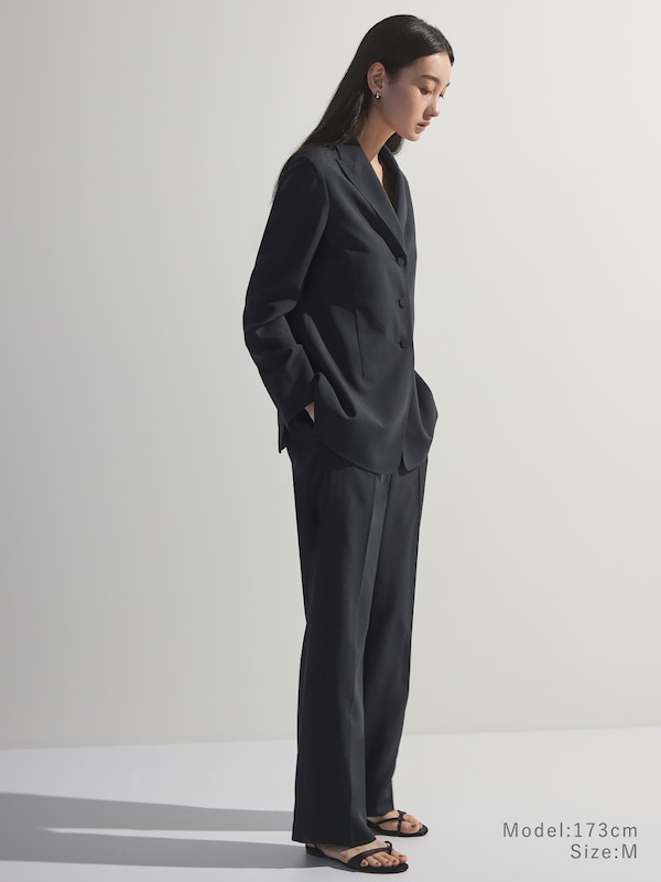 ウールブレンドストレートパンツ