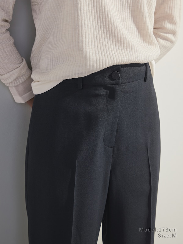 ウールブレンドストレートパンツ