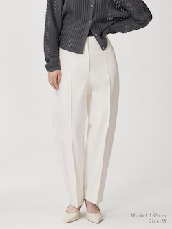 コットンブレンドワイドテーパードパンツ