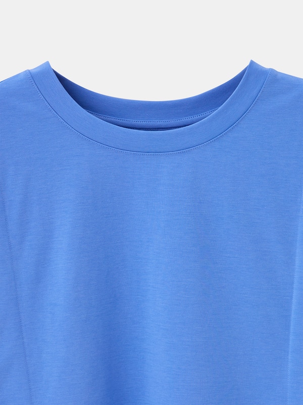 ファブリックコンビギャザーノースリーブTシャツ