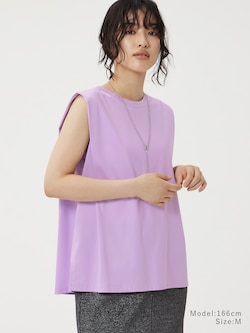 グロスジャージータックノースリーブTシャツ