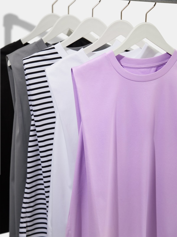 グロスジャージータックノースリーブTシャツ