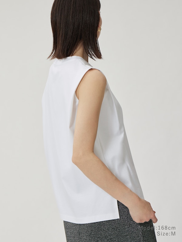 グロスジャージータックノースリーブTシャツ