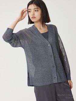 ラメメッシュカーディガン