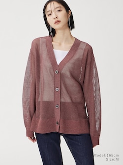 ラメメッシュカーディガン