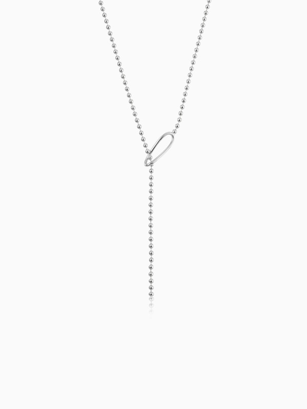 ボールチェーンラリエットネックレス