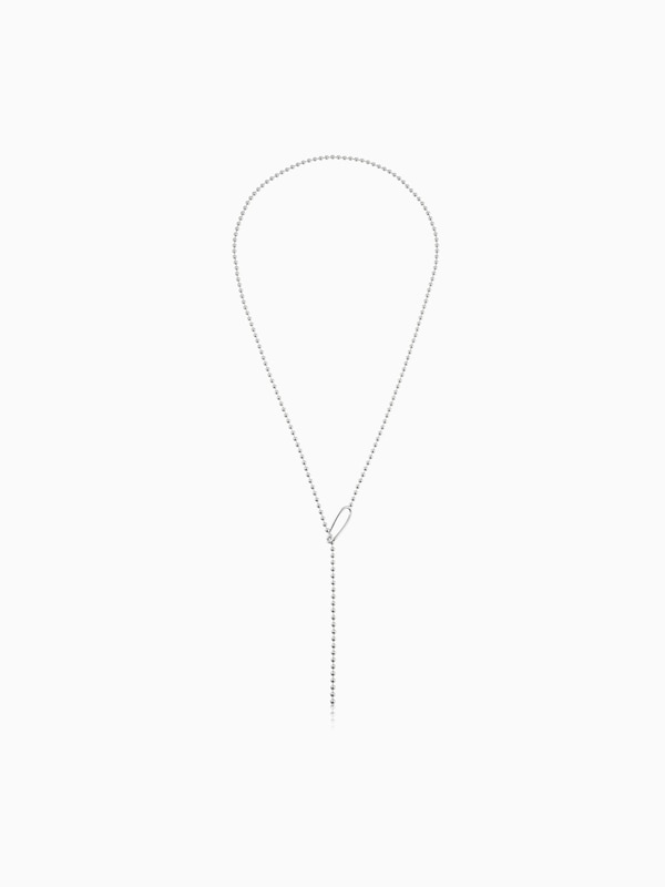 ボールチェーンラリエットネックレス