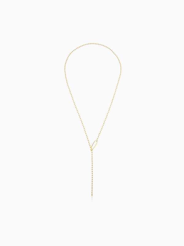 ボールチェーンラリエットネックレス