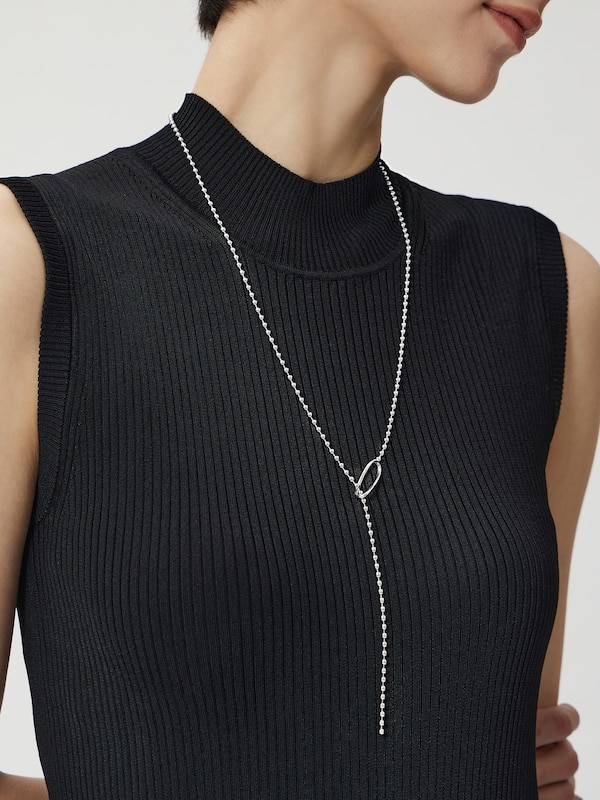 ボールチェーンラリエットネックレス