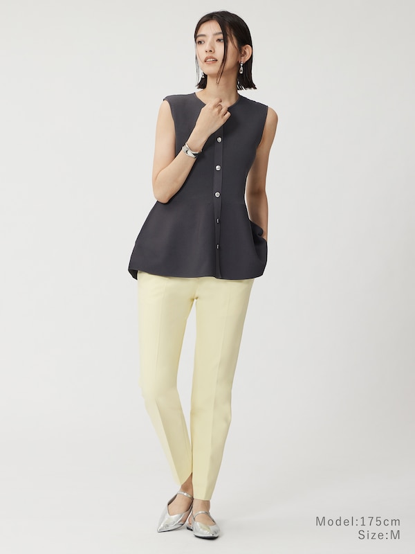 ホールガーメント®ペプラムノースリーブセーター