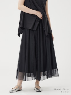 ドットボリュームチュールスカート