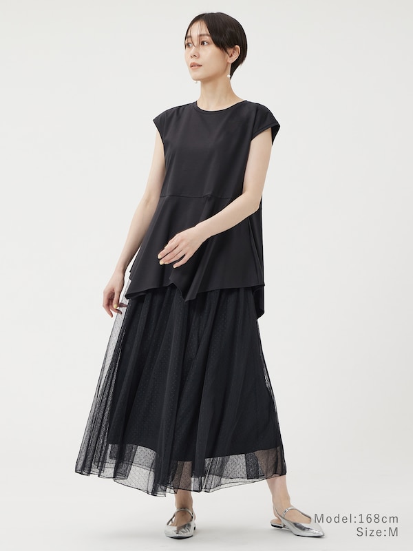 ドットボリュームチュールスカート