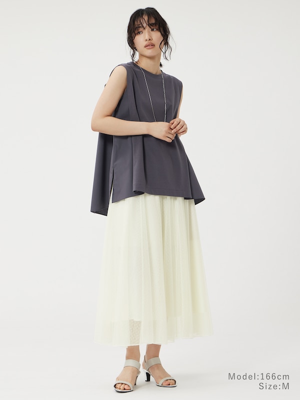 ドットボリュームチュールスカート