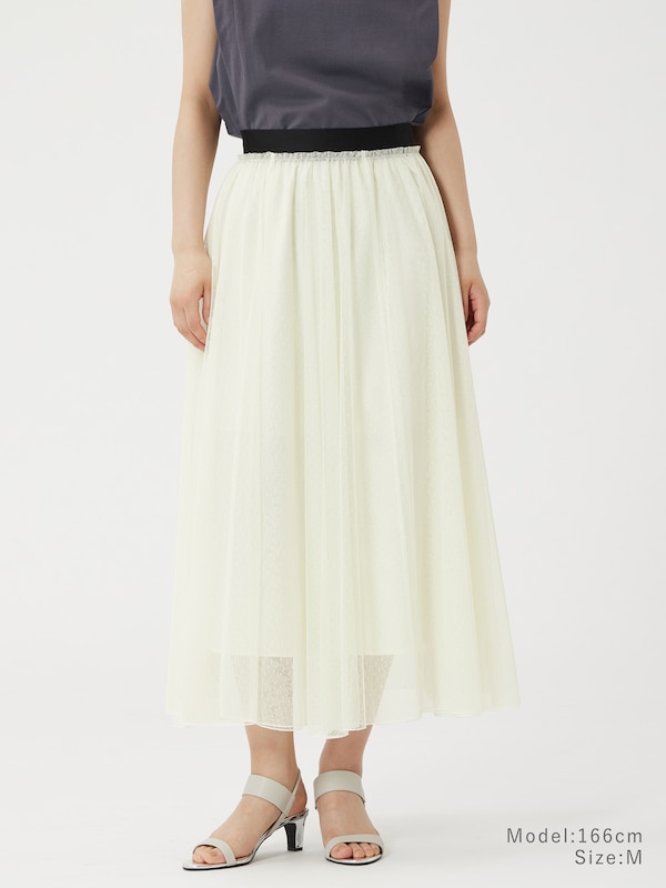 ドットボリュームチュールスカート