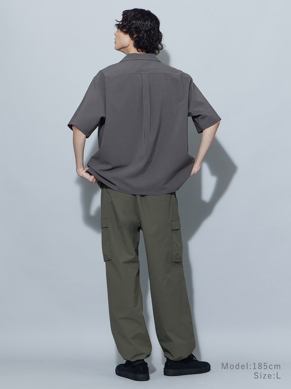 テックストレッチワイドカーゴパンツ