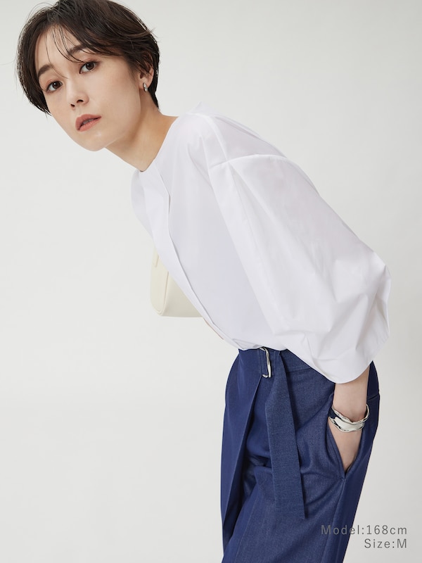 タイプライターバルーンスリーブブラウス