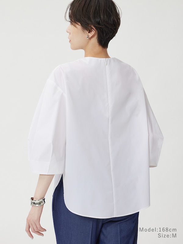 タイプライターバルーンスリーブブラウス