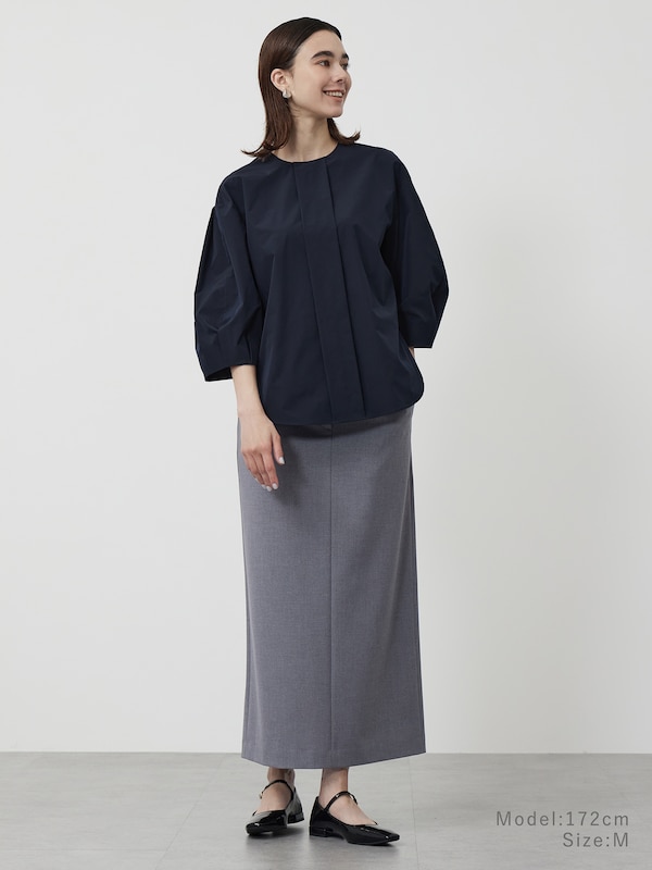 タイプライターバルーンスリーブブラウス